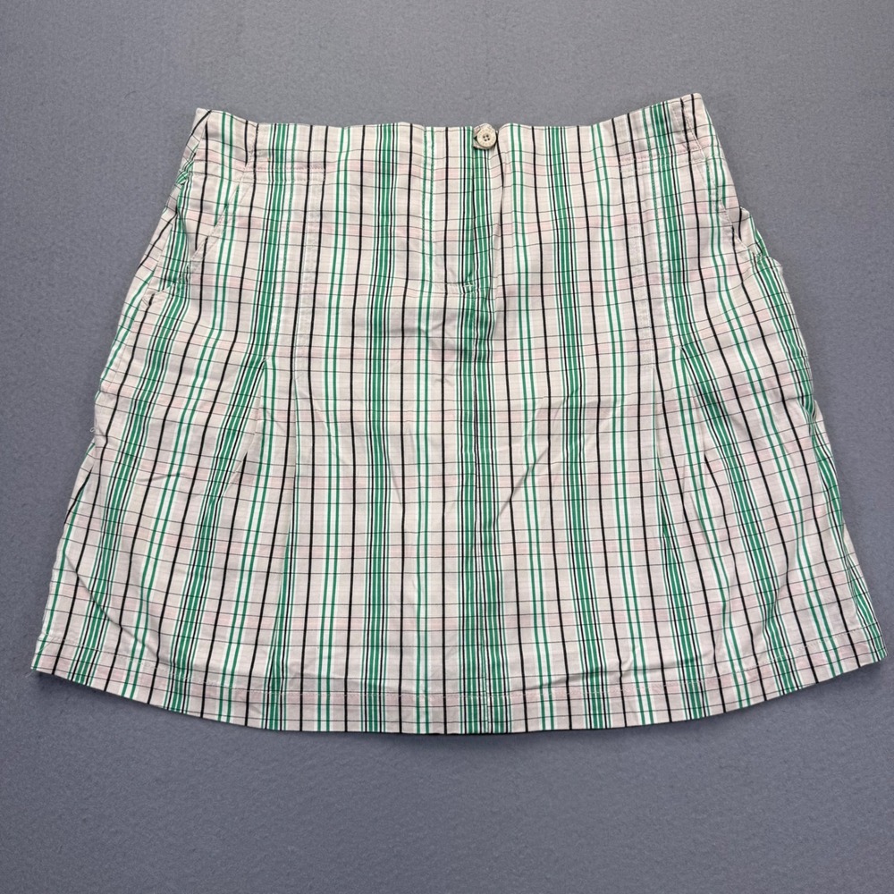 Vuarnet Sport Green White Plaid‎ Mini Skort Size 8 Active Golf Tennis Skirt